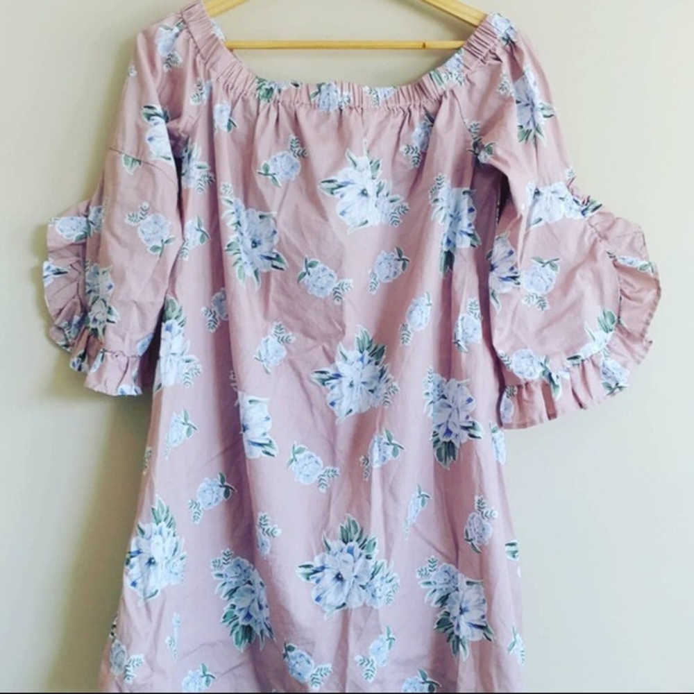 Off the shoulder tunic dress